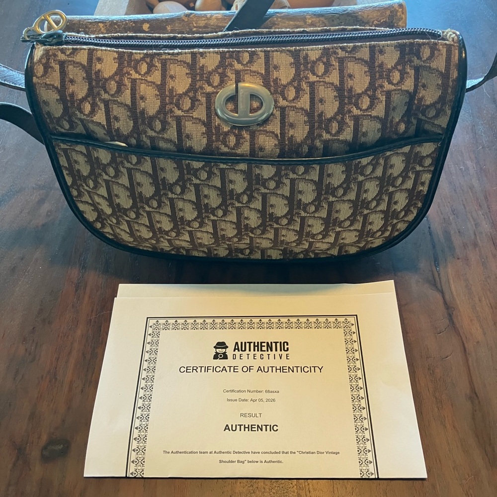 Christian Dior Brown Monogram shoulder Bag with COA - Picture 5 of 7